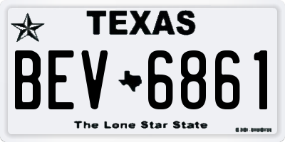 TX license plate BEV6861