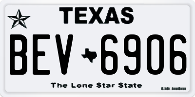 TX license plate BEV6906