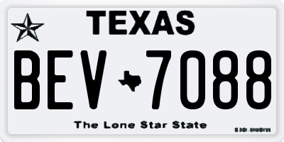TX license plate BEV7088