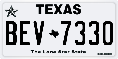 TX license plate BEV7330