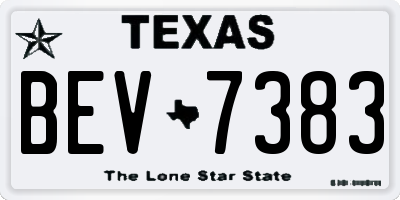 TX license plate BEV7383