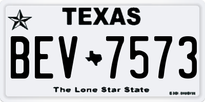 TX license plate BEV7573