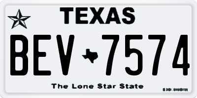 TX license plate BEV7574