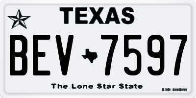 TX license plate BEV7597