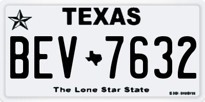 TX license plate BEV7632