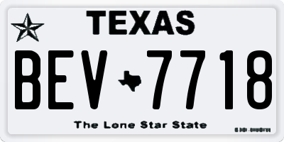 TX license plate BEV7718