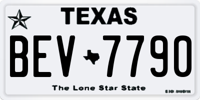TX license plate BEV7790