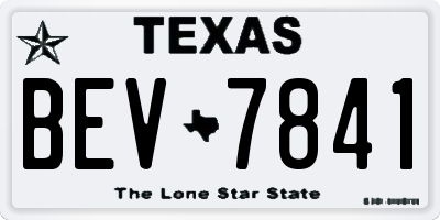TX license plate BEV7841