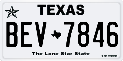 TX license plate BEV7846