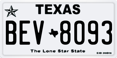 TX license plate BEV8093