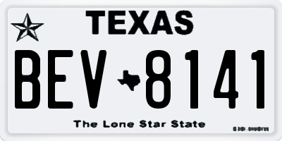 TX license plate BEV8141