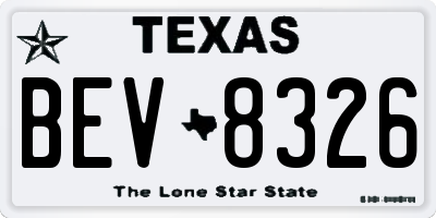TX license plate BEV8326