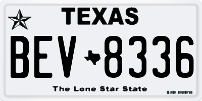 TX license plate BEV8336