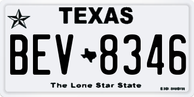 TX license plate BEV8346