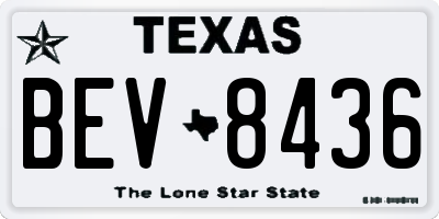 TX license plate BEV8436
