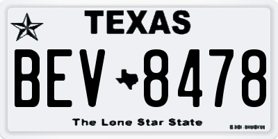 TX license plate BEV8478