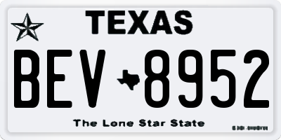TX license plate BEV8952