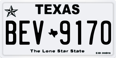TX license plate BEV9170