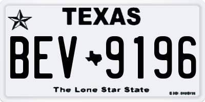 TX license plate BEV9196