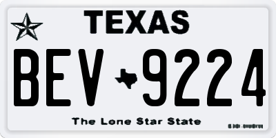 TX license plate BEV9224
