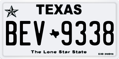 TX license plate BEV9338