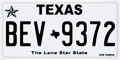 TX license plate BEV9372