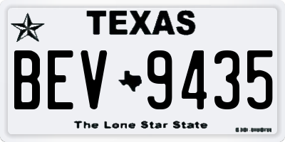 TX license plate BEV9435