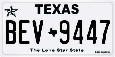TX license plate BEV9447