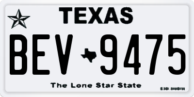 TX license plate BEV9475