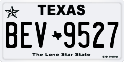 TX license plate BEV9527