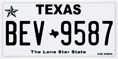 TX license plate BEV9587
