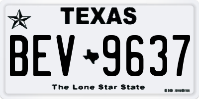 TX license plate BEV9637