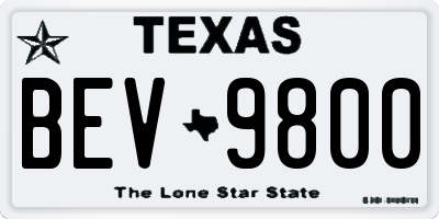 TX license plate BEV9800