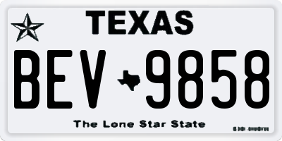 TX license plate BEV9858