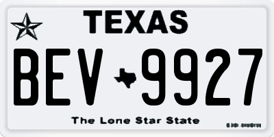 TX license plate BEV9927