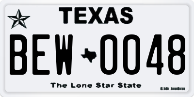 TX license plate BEW0048