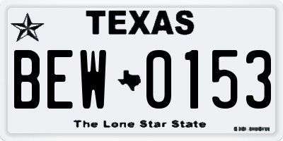 TX license plate BEW0153