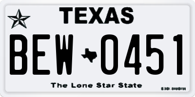 TX license plate BEW0451