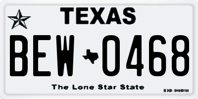 TX license plate BEW0468