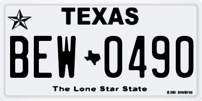 TX license plate BEW0490