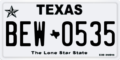 TX license plate BEW0535