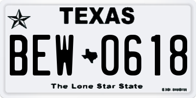 TX license plate BEW0618