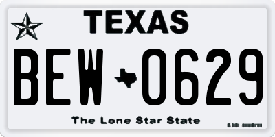 TX license plate BEW0629