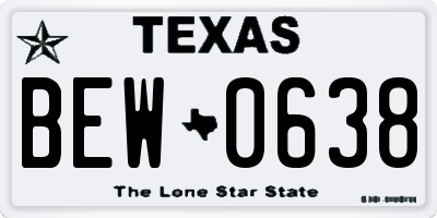 TX license plate BEW0638