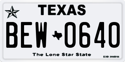 TX license plate BEW0640