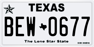 TX license plate BEW0677