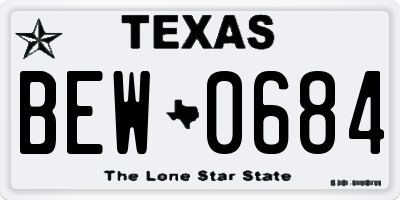 TX license plate BEW0684