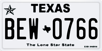 TX license plate BEW0766