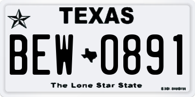 TX license plate BEW0891