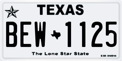 TX license plate BEW1125